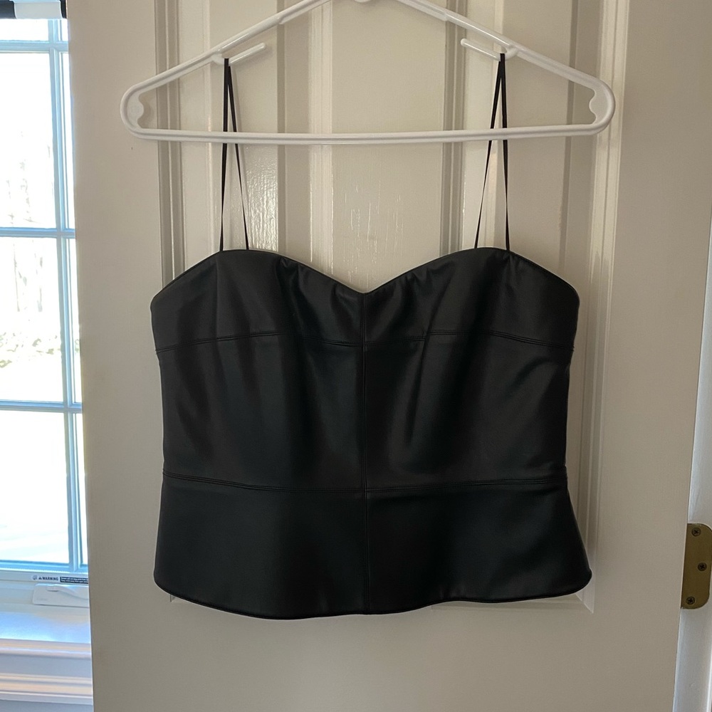 Bailey 44 Faux Leather Strapless Top